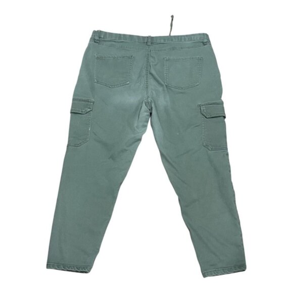 mySTYLE Cargo Pants Womens Plus 18 Olive Drawstring Jogger Pockets Tapered Leg - Picture 7 of 8